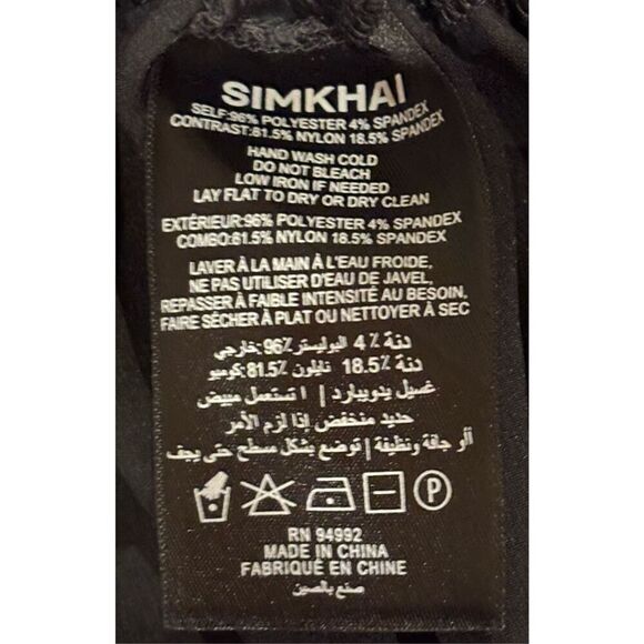 Night Night by Jonathan Simkhai Anya Ruched Slip Dress in Black NWT Size Large - Picture 6 of 6